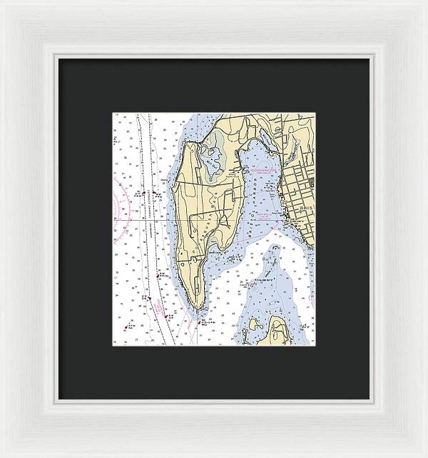 Bristol Harbor-rhode Island Nautical Chart - Framed Print