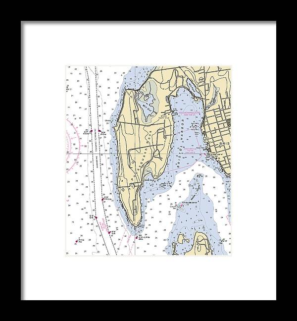 Bristol Harbor-rhode Island Nautical Chart - Framed Print