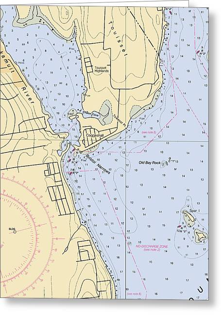 Bristol Narrows-rhode Island Nautical Chart - Greeting Card