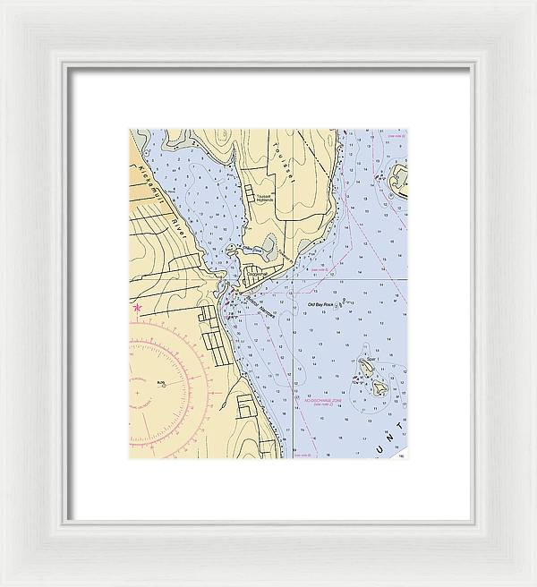 Bristol Narrows-rhode Island Nautical Chart - Framed Print