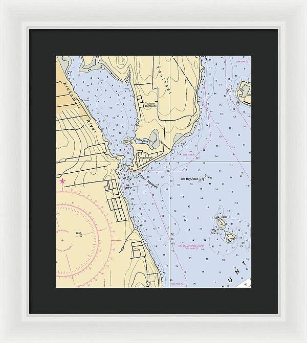 Bristol Narrows-rhode Island Nautical Chart - Framed Print