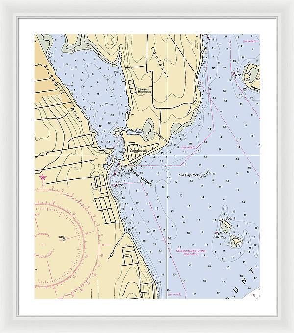 Bristol Narrows-rhode Island Nautical Chart - Framed Print