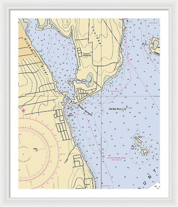 Bristol Narrows-rhode Island Nautical Chart - Framed Print