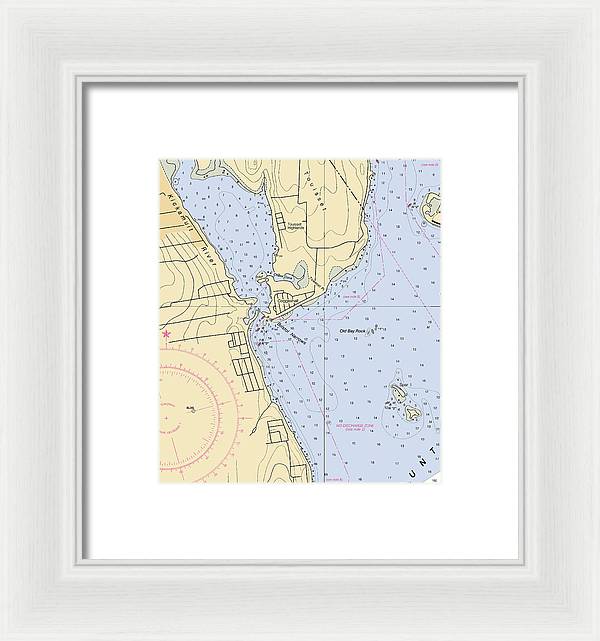 Bristol Narrows-rhode Island Nautical Chart - Framed Print