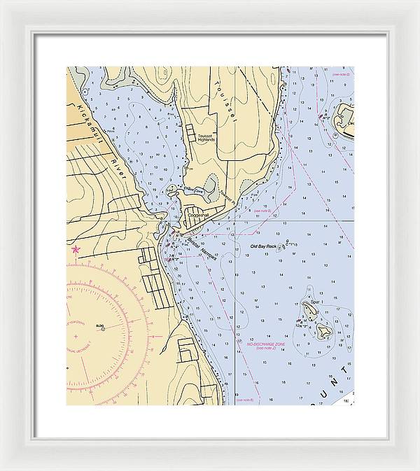 Bristol Narrows-rhode Island Nautical Chart - Framed Print