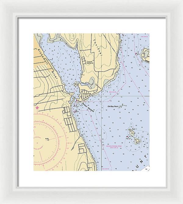 Bristol Narrows-rhode Island Nautical Chart - Framed Print