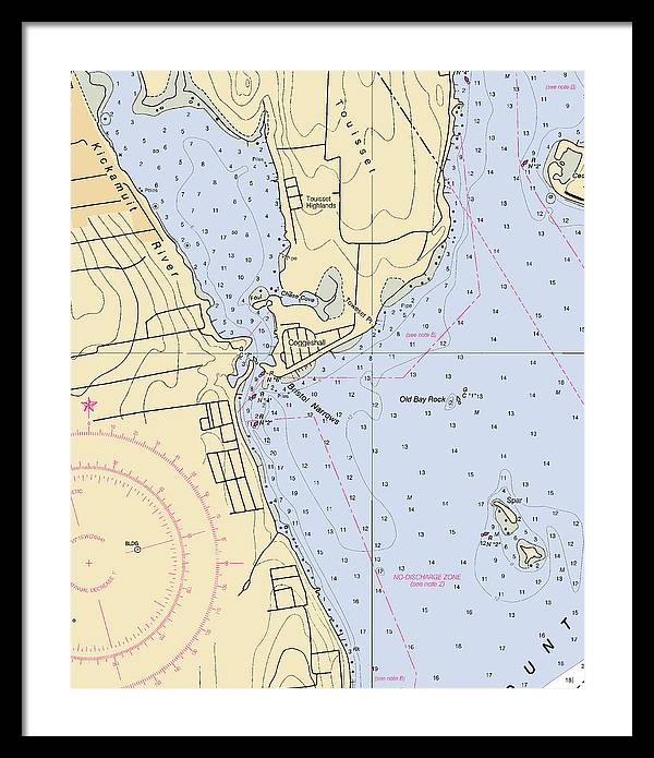 Bristol Narrows-rhode Island Nautical Chart - Framed Print