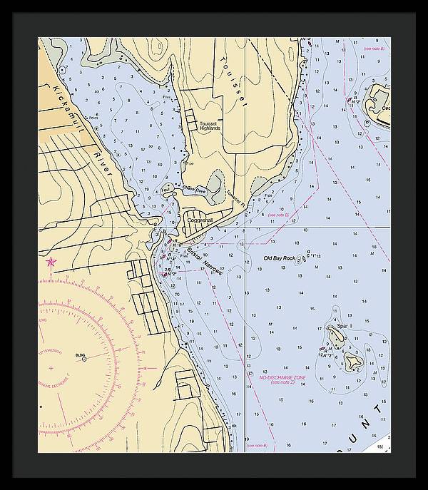 Bristol Narrows-rhode Island Nautical Chart - Framed Print