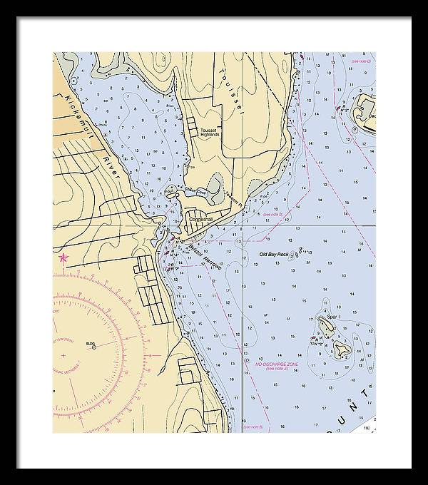 Bristol Narrows-rhode Island Nautical Chart - Framed Print