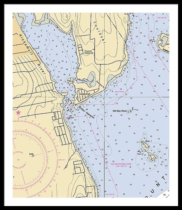 Bristol Narrows-rhode Island Nautical Chart - Framed Print