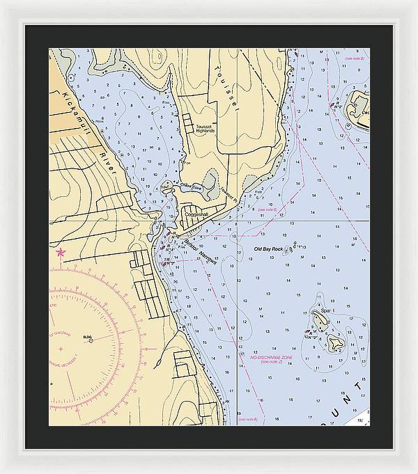 Bristol Narrows-rhode Island Nautical Chart - Framed Print