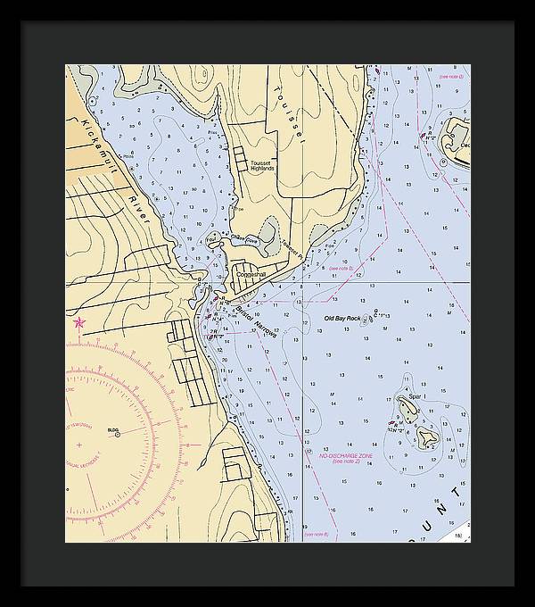 Bristol Narrows-rhode Island Nautical Chart - Framed Print