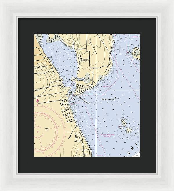 Bristol Narrows-rhode Island Nautical Chart - Framed Print