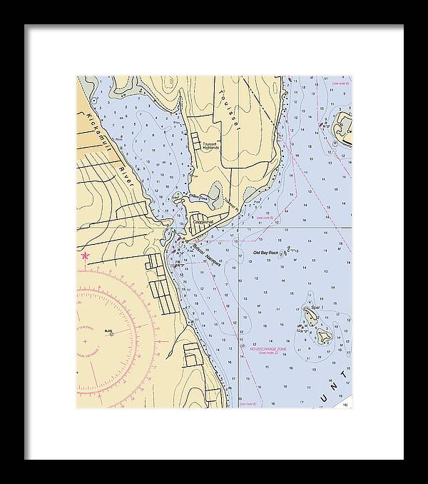 Bristol Narrows-rhode Island Nautical Chart - Framed Print