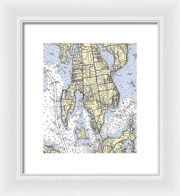 Bristol Neck-rhode Island Nautical Chart - Framed Print