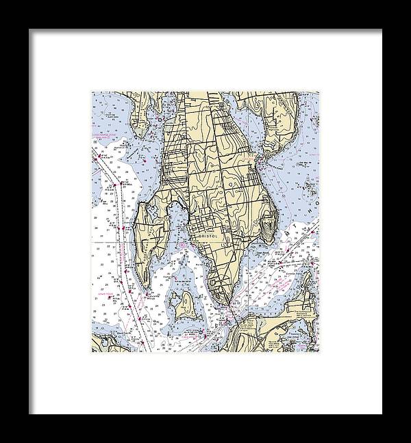 A beuatiful Framed Print of the Bristol Neck-Rhode Island Nautical Chart by SeaKoast