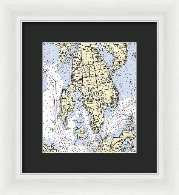 Bristol Neck-rhode Island Nautical Chart - Framed Print