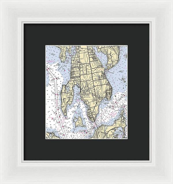 Bristol Neck-rhode Island Nautical Chart - Framed Print