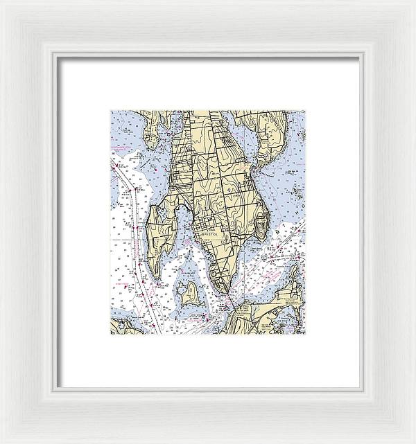 Bristol Neck-rhode Island Nautical Chart - Framed Print