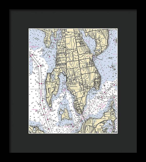 Bristol Neck-rhode Island Nautical Chart - Framed Print