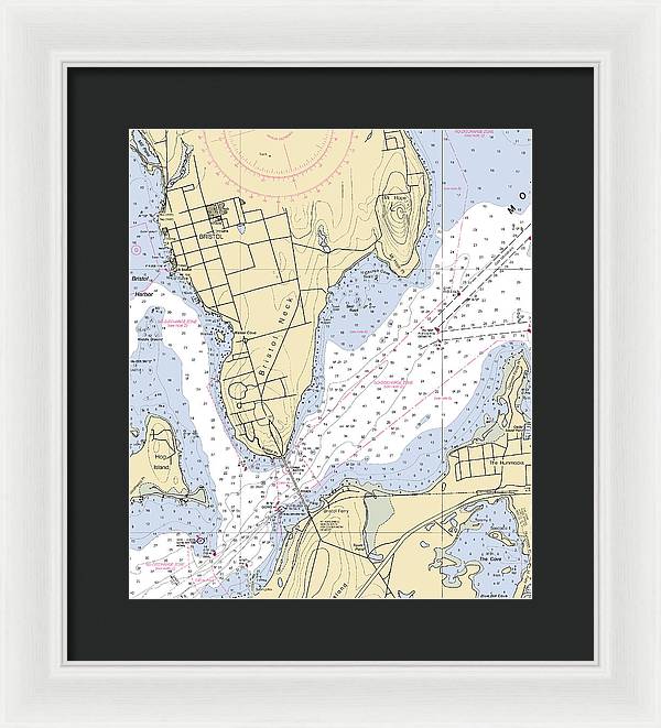 Bristol Neck -rhode Island Nautical Chart _v2 - Framed Print