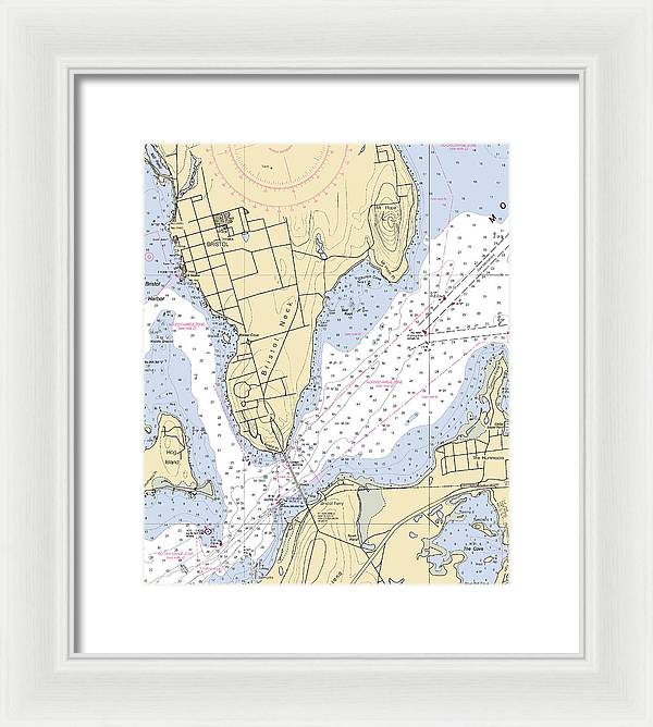 Bristol Neck -rhode Island Nautical Chart _v2 - Framed Print