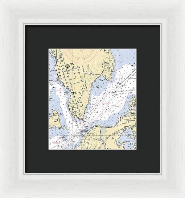 Bristol Neck -rhode Island Nautical Chart _v2 - Framed Print