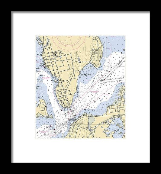 A beuatiful Framed Print of the Bristol Neck -Rhode Island Nautical Chart _V2 by SeaKoast