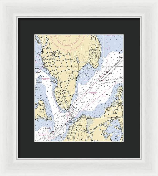 Bristol Neck -rhode Island Nautical Chart _v2 - Framed Print