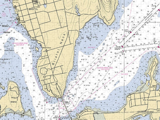 Bristol Neck  Rhode Island Nautical Chart _V2 Puzzle