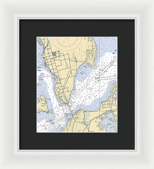 Bristol Neck -rhode Island Nautical Chart _v2 - Framed Print