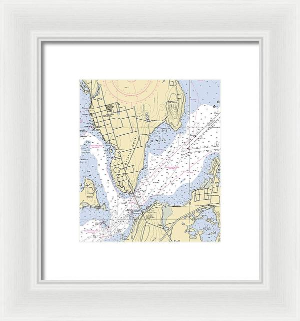 Bristol Neck -rhode Island Nautical Chart _v2 - Framed Print