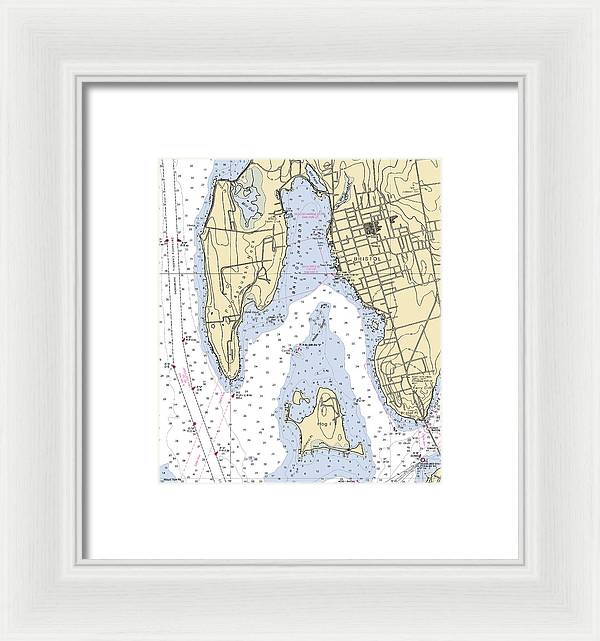 Bristol-rhode Island Nautical Chart - Framed Print