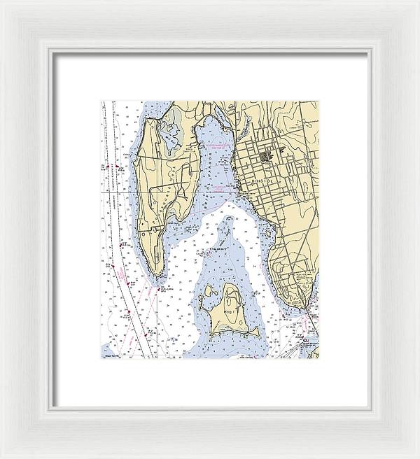 Bristol-rhode Island Nautical Chart - Framed Print