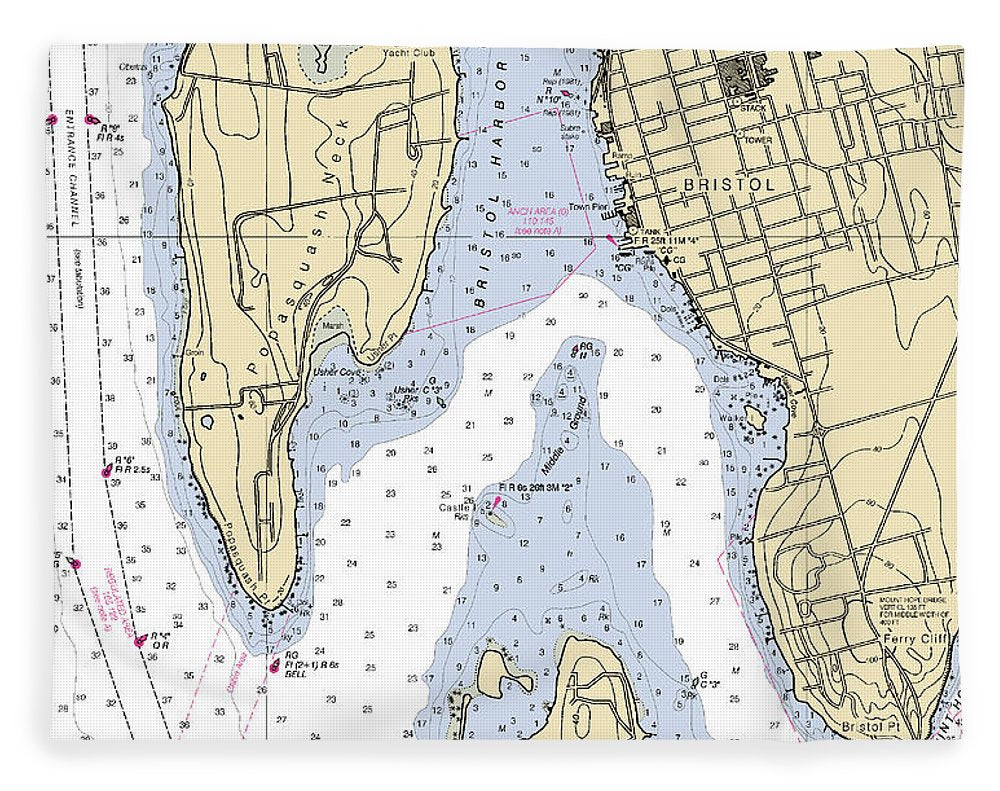 Bristol-rhode Island Nautical Chart - Blanket
