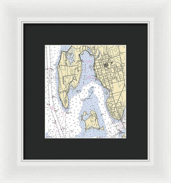 Bristol-rhode Island Nautical Chart - Framed Print