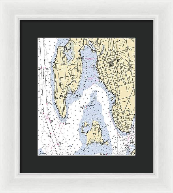 Bristol-rhode Island Nautical Chart - Framed Print