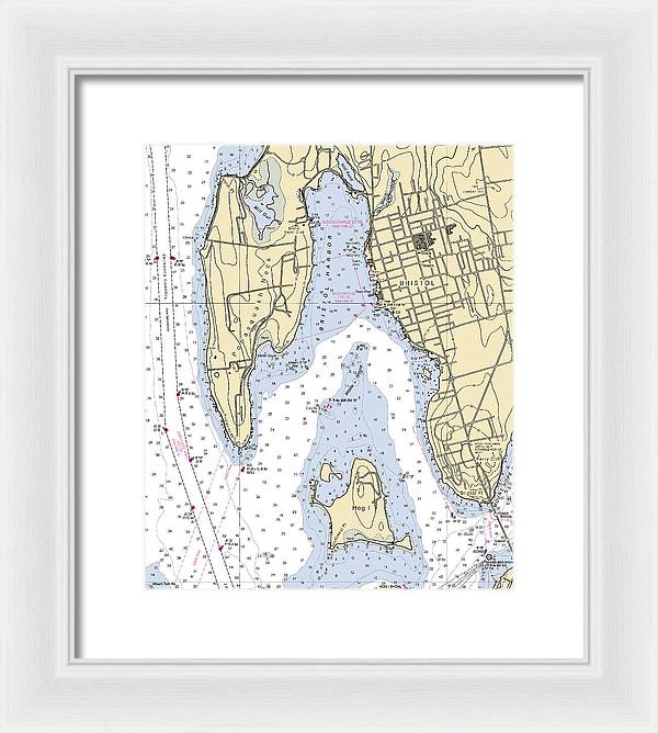 Bristol-rhode Island Nautical Chart - Framed Print