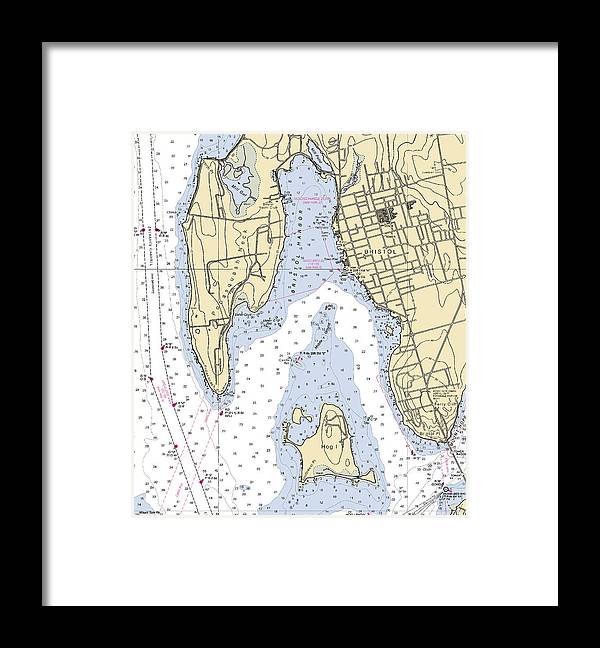 Bristol-rhode Island Nautical Chart - Framed Print