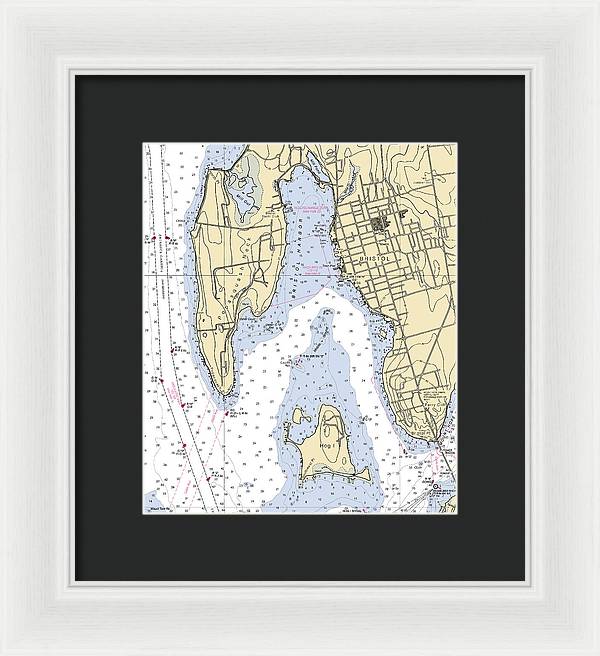 Bristol-rhode Island Nautical Chart - Framed Print