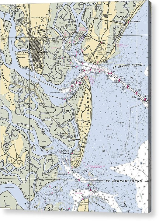 Brunswick-Georgia Nautical Chart  Acrylic Print