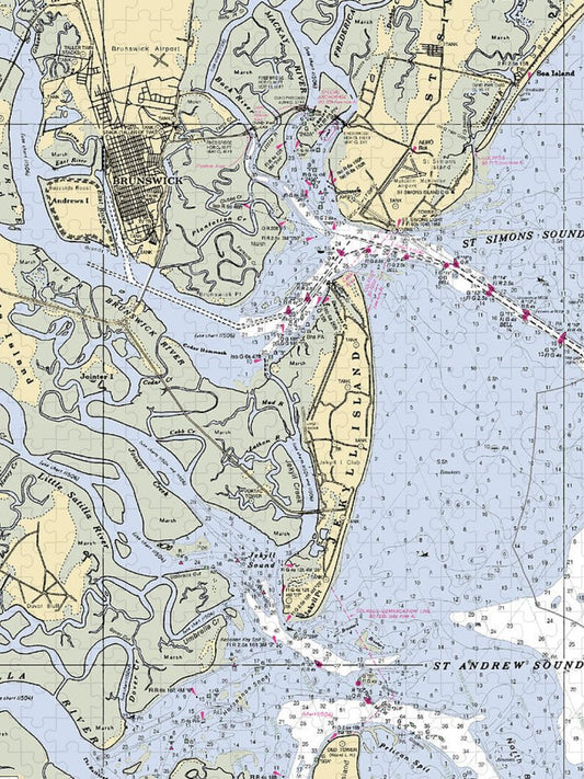 Brunswick Georgia Nautical Chart Puzzle