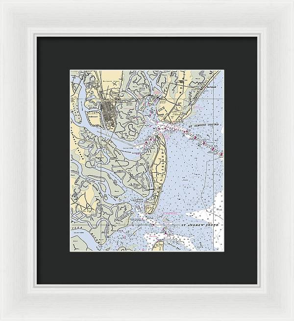 Brunswick-georgia Nautical Chart - Framed Print