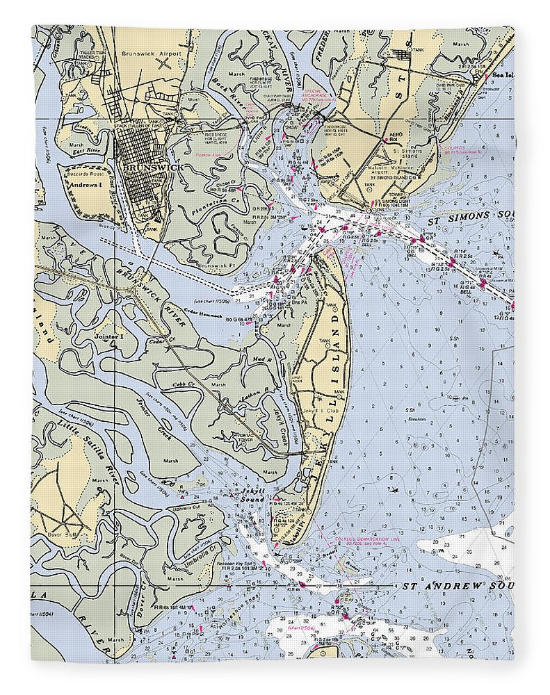 Brunswick-georgia Nautical Chart - Blanket