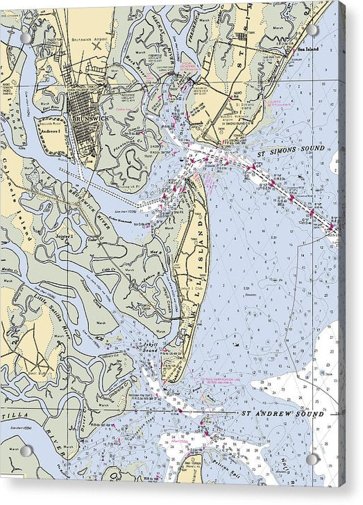 Brunswick-georgia Nautical Chart - Acrylic Print