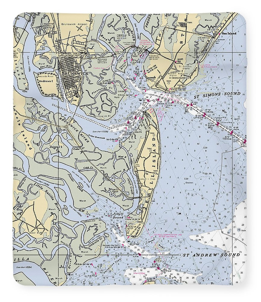 Brunswick-georgia Nautical Chart - Blanket