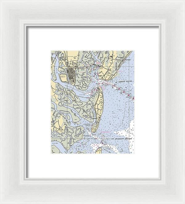 Brunswick-georgia Nautical Chart - Framed Print