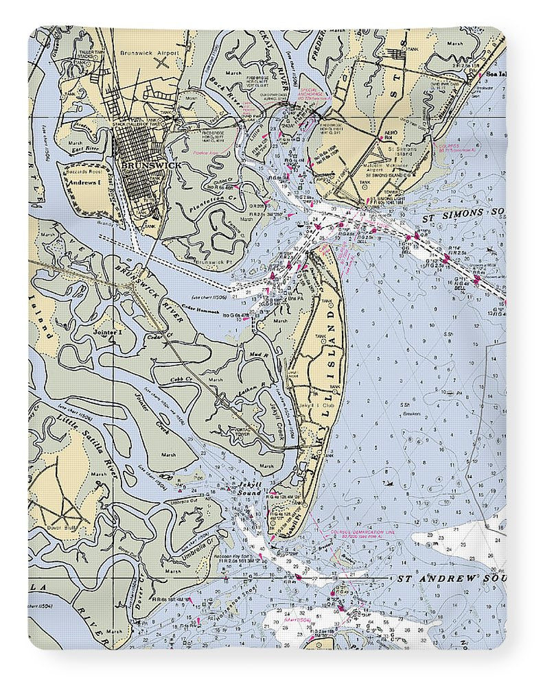 Brunswick-georgia Nautical Chart - Blanket