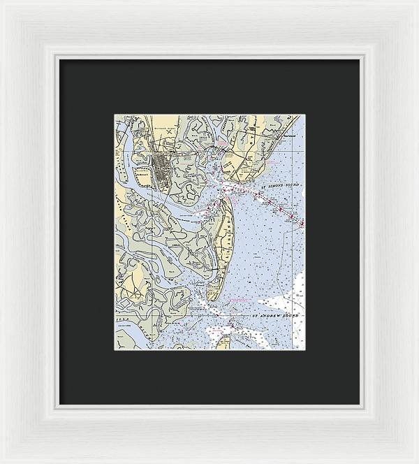 Brunswick-georgia Nautical Chart - Framed Print