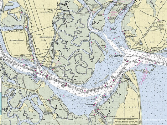 Brunswick Harbor Georgia Nautical Chart Puzzle